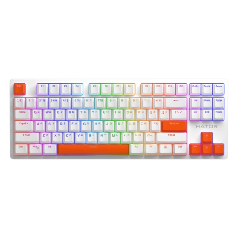 HATOR Orange PBT keycaps - ESC/SPACE/ENTER/R.SHIFT/ARROWS (HTS-712)