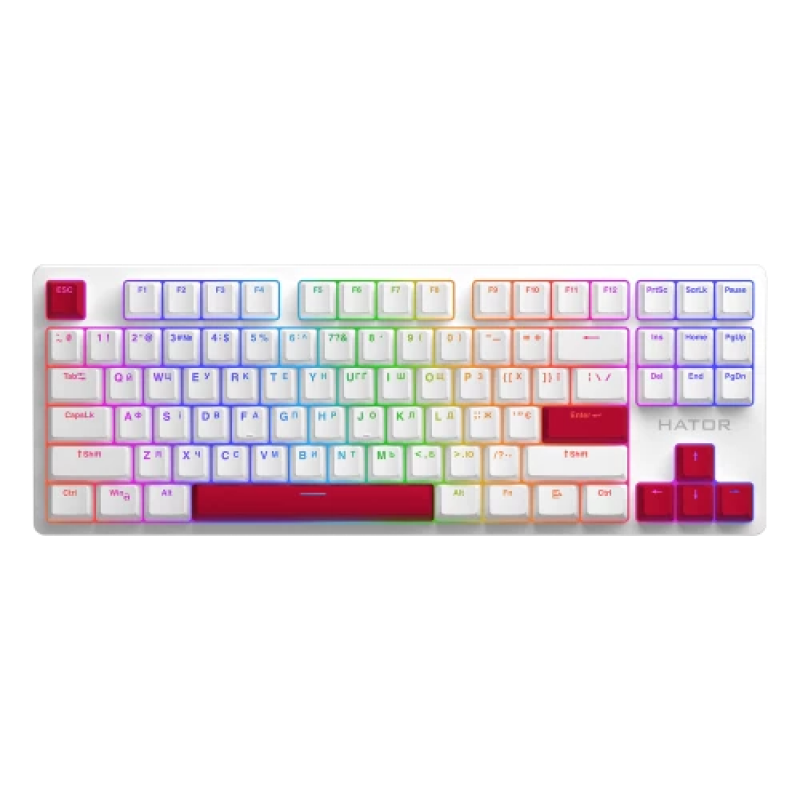 HATOR Racing Red PBT keycaps - ESC/SPACE/ENTER/R.SHIFT/ARROWS (HTS-713)