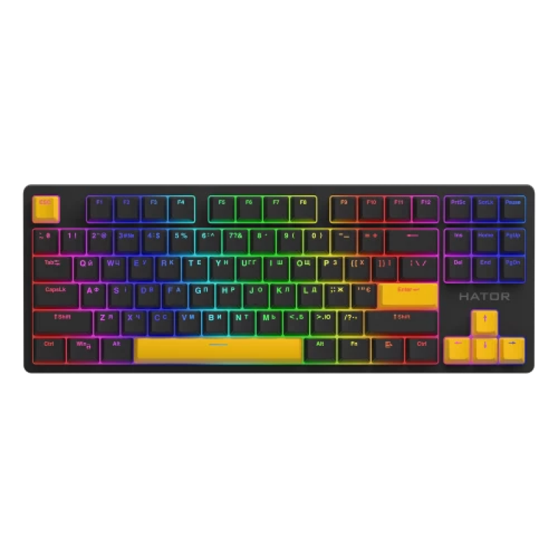HATOR Sunny Yellow PBT keycaps - ESC/SPACE/ENTER/R.SHIFT/ARROWS (HTS-715)