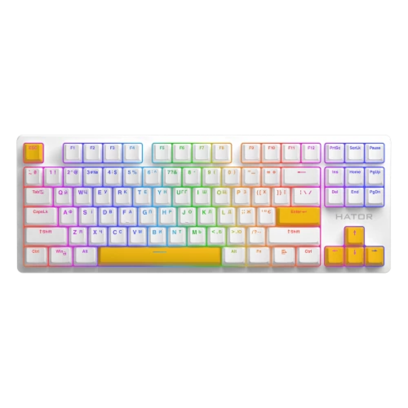 HATOR Sunny Yellow PBT keycaps - ESC/SPACE/ENTER/R.SHIFT/ARROWS (HTS-715)
