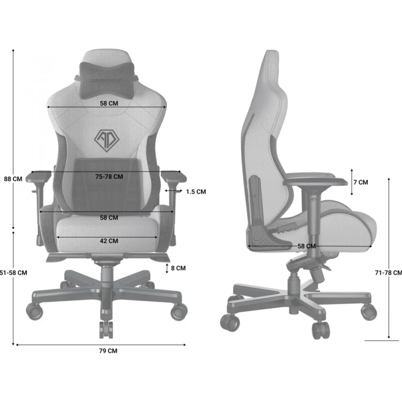 Крісло ігрове Anda Seat T-Pro 2 Blue/Black Size XL (AD12XLLA-01-SB-F)