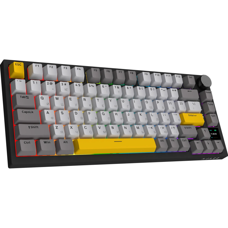 Бездротова механічна клавіатура Ajazz AK820 PRO 75% Flying Fish Switch Black RGB (AK820PRO-FF-BGY)
