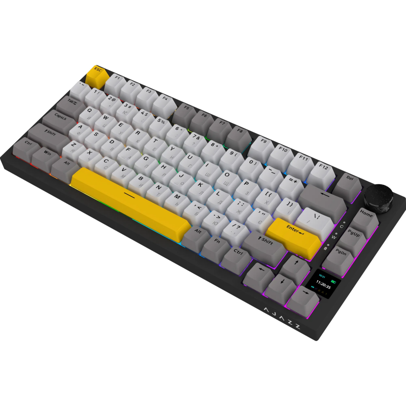 Бездротова механічна клавіатура Ajazz AK820 PRO 75% Flying Fish Switch Black RGB (AK820PRO-FF-BGY)