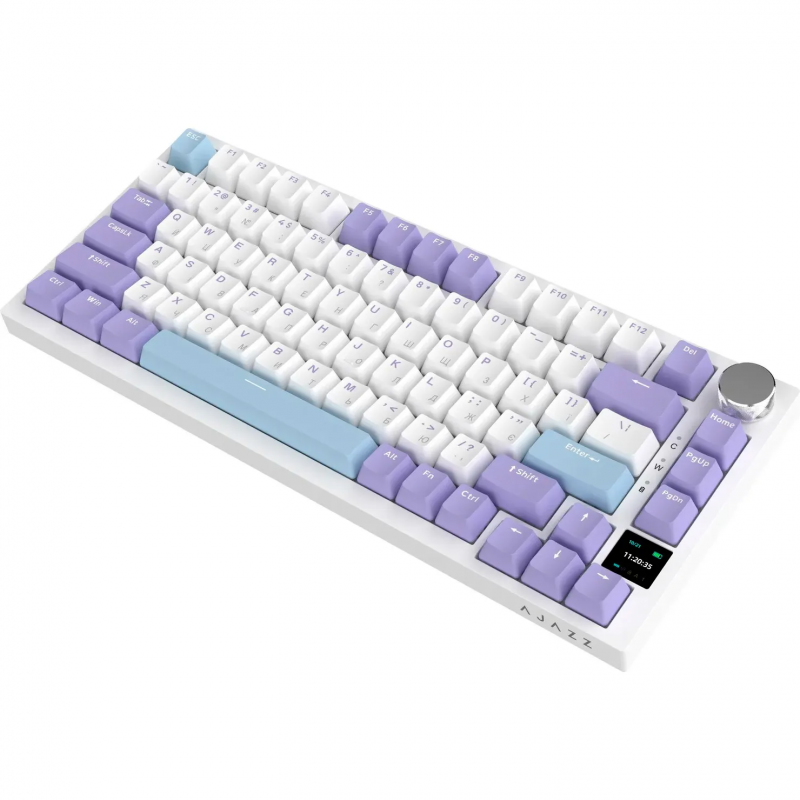 Бездротова механічна клавіатура Ajazz AK820 PRO 75% Flying Fish Switch White RGB (AK820PRO-FF-PWB)
