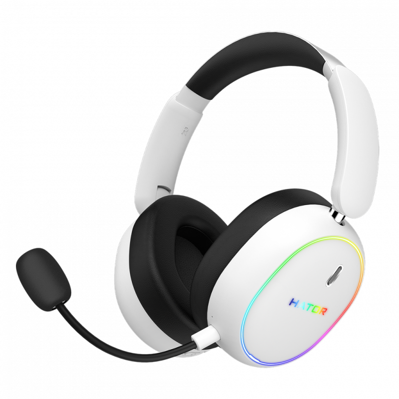 Ігрова гарнітура HATOR PHOENIX 2 Hi-Res (ESH41) wireless white, SyncHUB connection