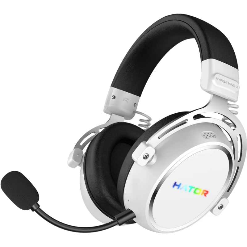 Ігрова гарнітура HATOR HYPERGANG 3 Hi-Res (ESH56) wireless white, SyncHUB connection