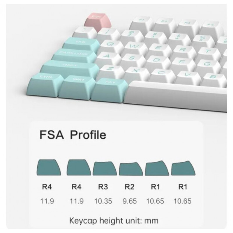 Клавіатура FL ESPORTS FL980V2 White Sea Salt Kailh Box Blueberry South LED Three-Mode (FL980V2-3914)