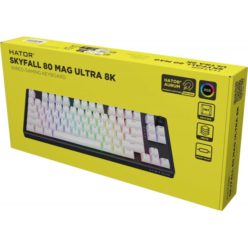 Клавіатура магнітна HATOR Skyfall 80 MAG ULTRA 8K (HTK1880) black-black, US