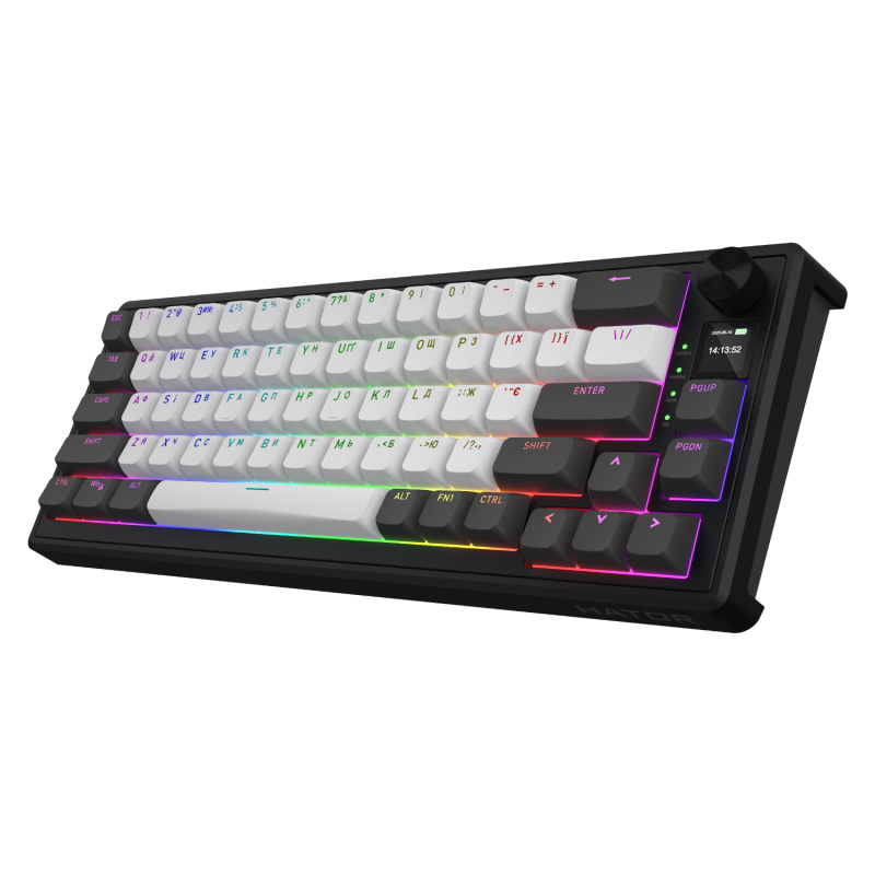 Клавіатура механічна HATOR Skyfall 65 PRO wireless (HTK4160UA) grey-black, silent switches