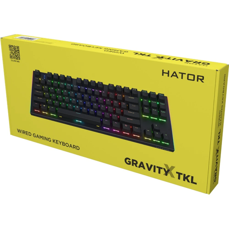 Клавіатура механічна HATOR Gravity X TKL orange (HTK550) black, US Layout