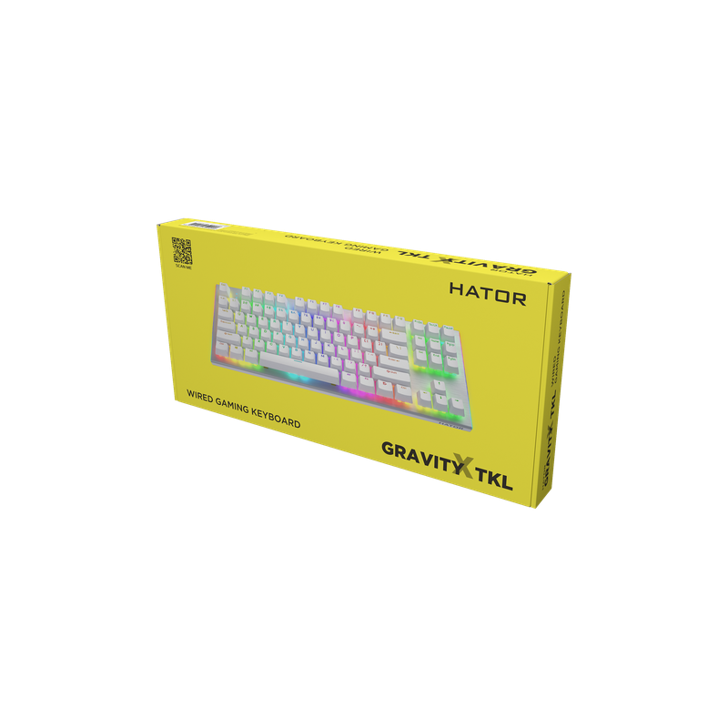 Клавіатура механічна HATOR Gravity X TKL orange (HTK551) white, US Layout