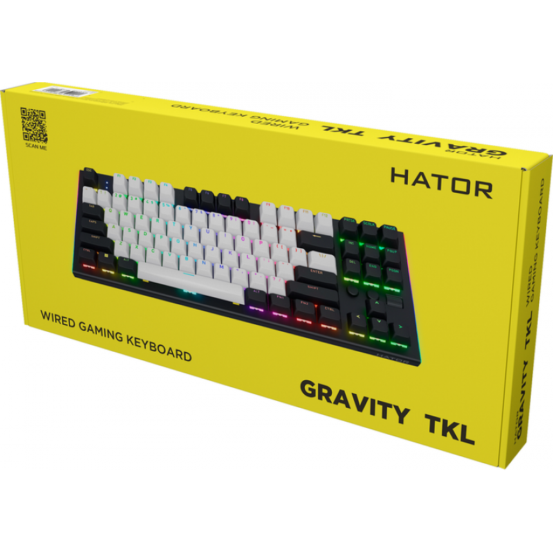 Клавіатура механічна HATOR Gravity TKL orange (HTK560) black, US layout