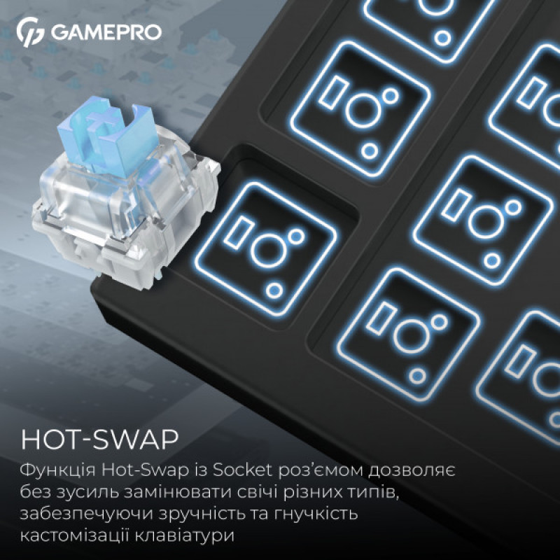 Беспроводная механическая клавиатура GamePro Asgard Valhalla Pro (MK160B-D-Pro) 75% Rainy switches