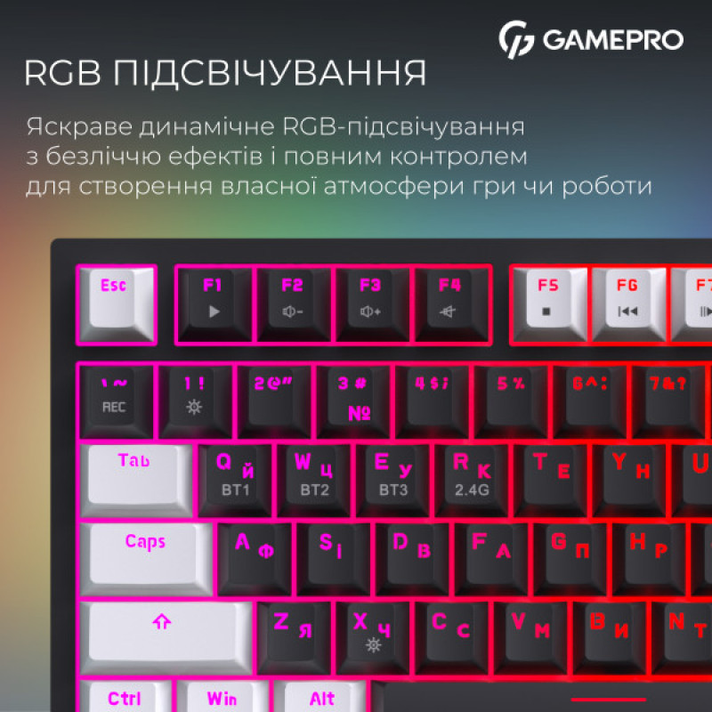 Беспроводная механическая клавиатура GamePro Asgard Valhalla Pro (MK160B-D-Pro) 75% Rainy switches