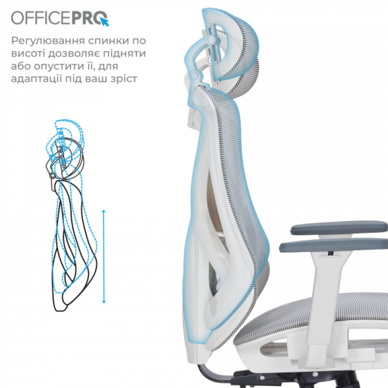 Офисное кресло Officepro Atlas OC630-W-LG-LG