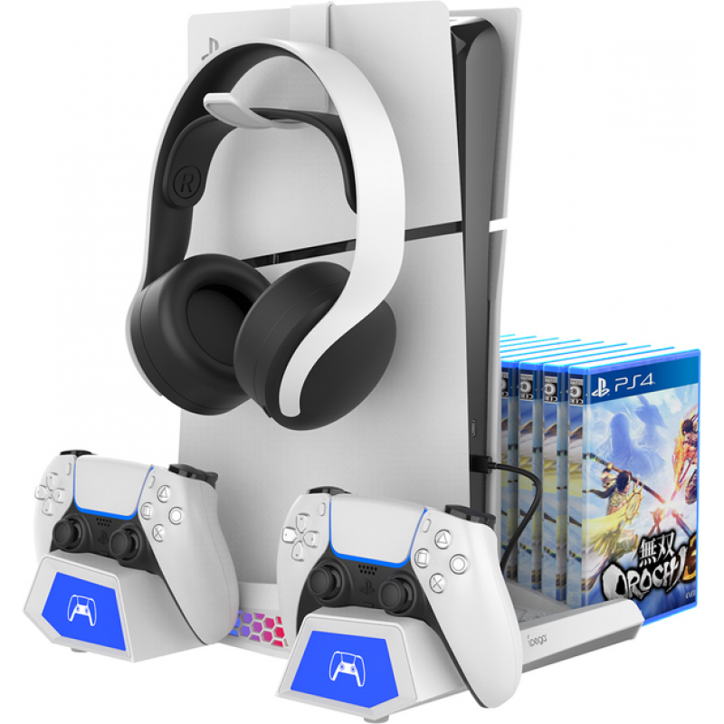 Подставка для Sony PlayStation 5 Slim с зарядкой для геймпадов DualSense iPega PG-P5S023