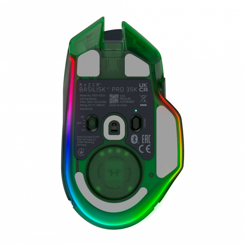 Миша RAZER Basilisk V3 PRO Wireless, 35K, Phantom Green (RZ01-05240300-R3G1)