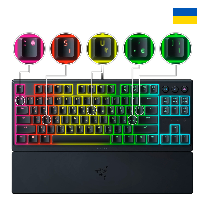 Клавіатура RAZER Ornata V3 TKL, UKR (RZ03-04881800-R371)