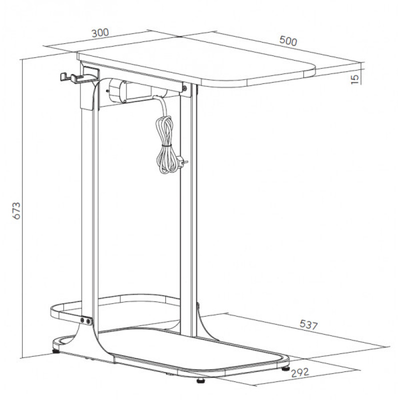 Приставний столик із мережевим подовжувачем OfficePro SD185DW