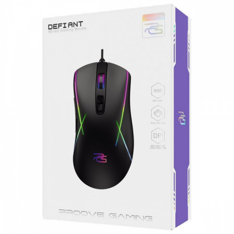 Дротова ігрова миша Proove Gaming Defiant black (CMDE00000102)