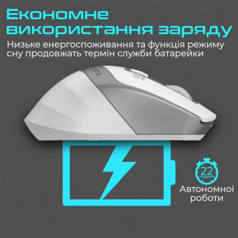 Миша бездротова Promate Samit White