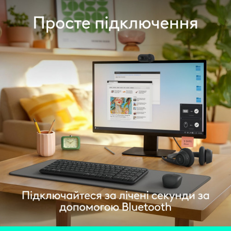 Комплект (клавиатура, мышь) беспроводной Logitech MK250 Graphite (920-013823)