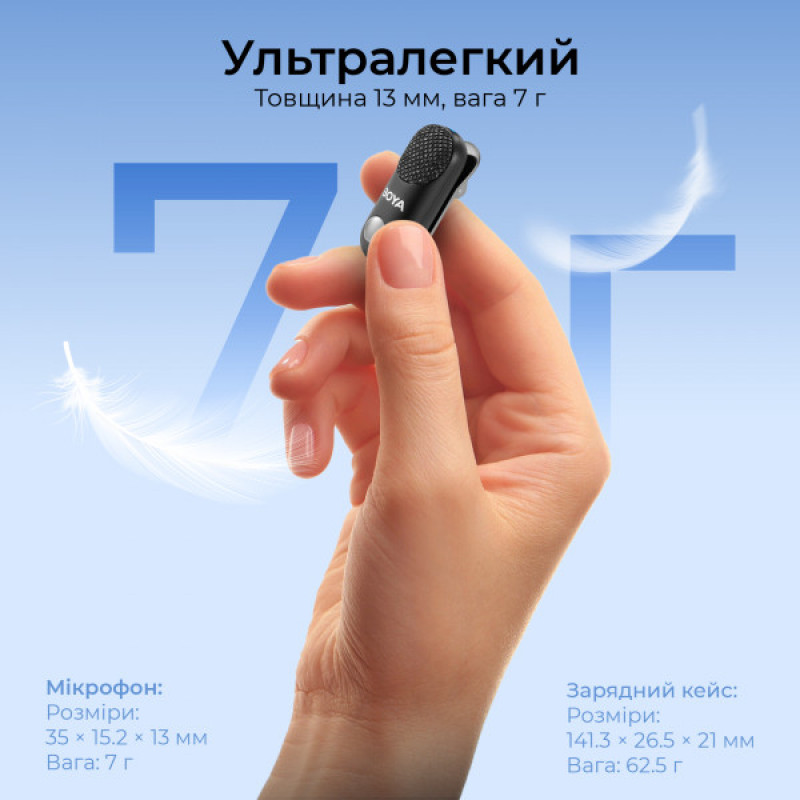 Бездротовий мікрофон BOYA Magic-02 Type-C/Lightning Black
