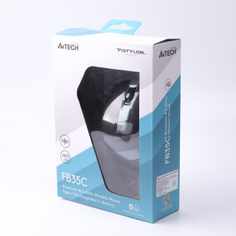 Мышь беспроводная A4Tech Fstyler FB35C Midnight Green USB