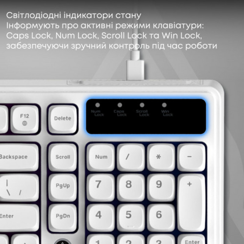 Клавіатура Ajazz AF98 Black USB-C White (AF98-W)