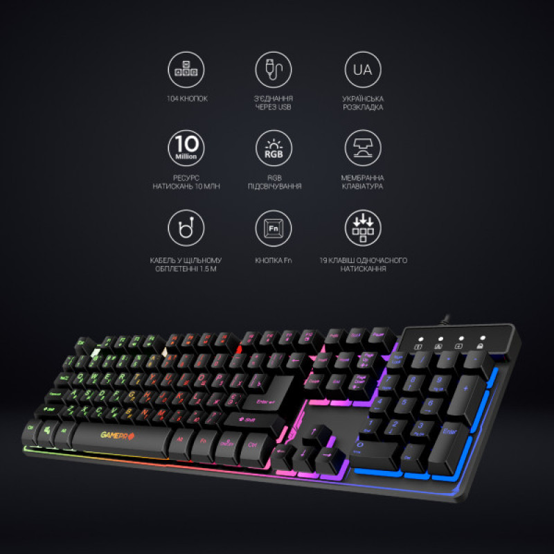 Проводная клавиатура GamePro Nitro+ (GK576)