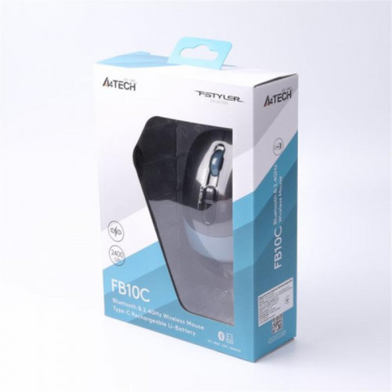 Миша бездротова A4Tech FB10C Ash Blue USB
