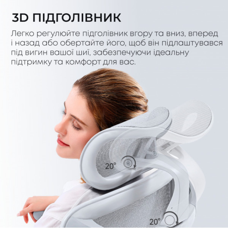 Кресло офисное с подставкой для ног Sihoo DORO C300L Mesh White with footrest (DORO-C300L-A3-102-JT)