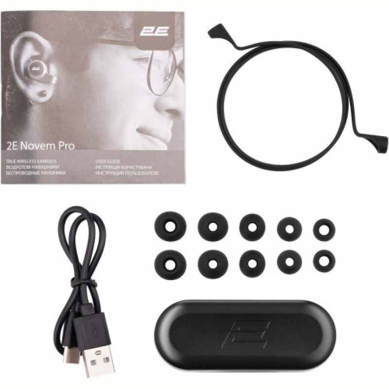 Bluetooth-гарнитура 2E Novem Pro Black (2E-EBTWNPBK)