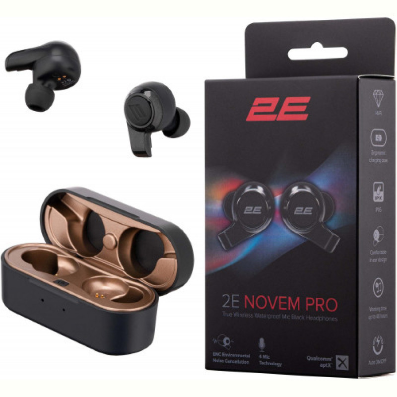 Bluetooth-гарнитура 2E Novem Pro Black (2E-EBTWNPBK)