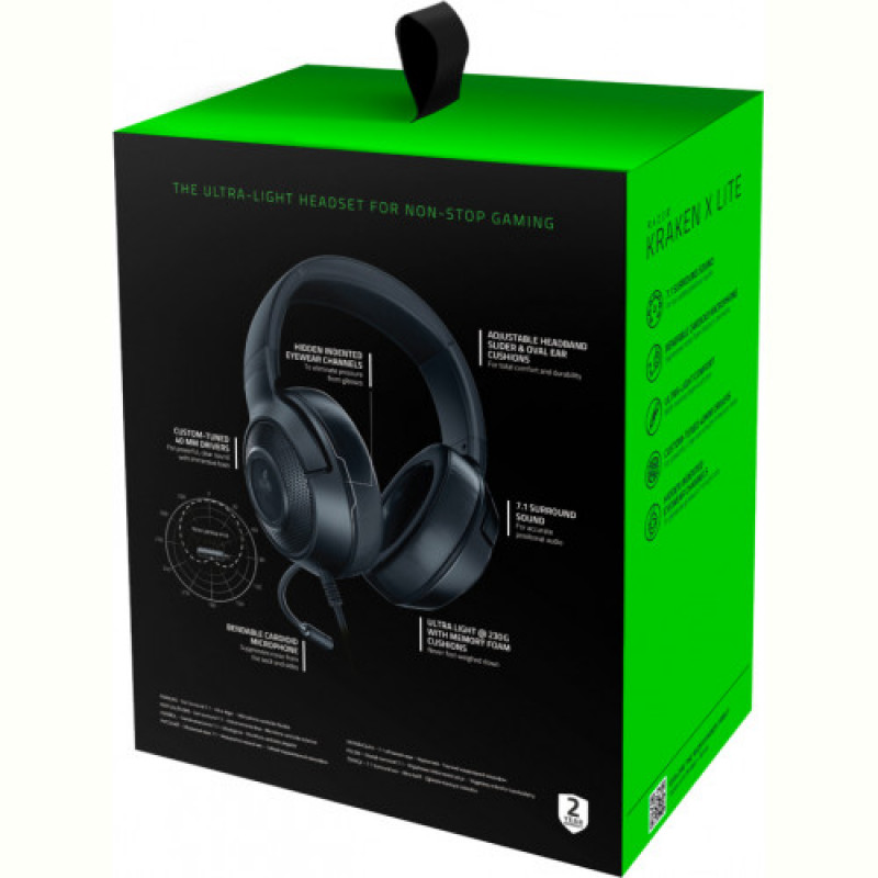 Гарнитура Razer Kraken X Lite Black (RZ04-02950100-R381)