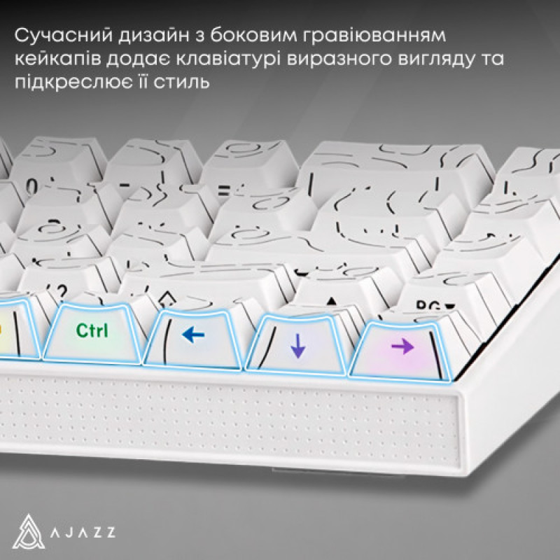 Клавіатура Ajazz NK68 Red Switch White USB-C (NK68-R-S-W)