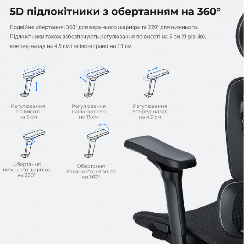 Крісло ігрове Anda Seat X-Air Pro Size XL Mesh Gray Twilight (AD-WY-01-GGSP-G01)