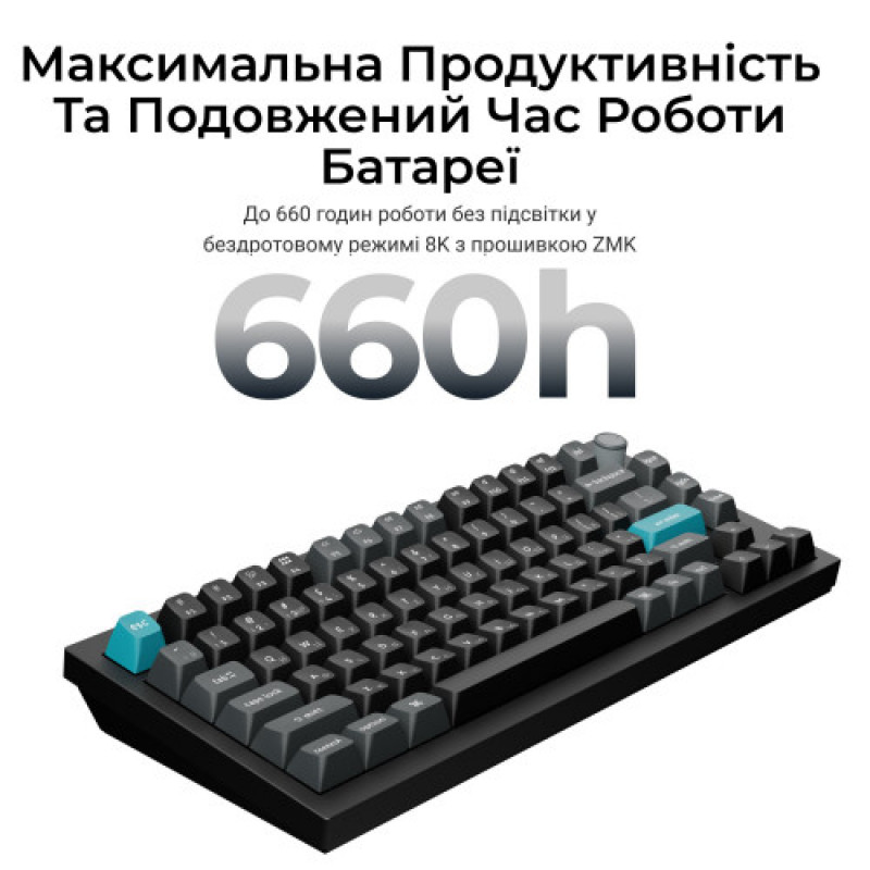 Клавиатура беспроводная Keychron Q1 Ultra Keychron Red Switch Black RGB (Q1U-M1-UA)