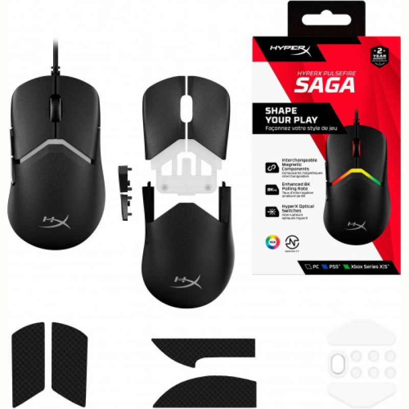 Миша HyperX Pulsefire Saga Black (A2PB3AA)