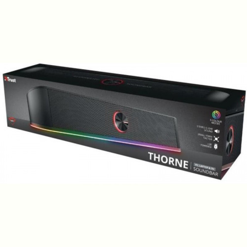Акустична система Trust GXT 619 Thorne RGB Illuminated Soundbar Black (24007)