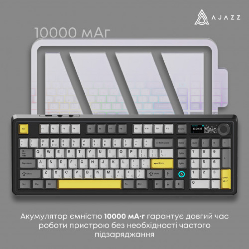 Клавиатура беспроводная Ajazz AK980 V2 Gift Switch V2 Black (AK980-V2-G-BGY)
