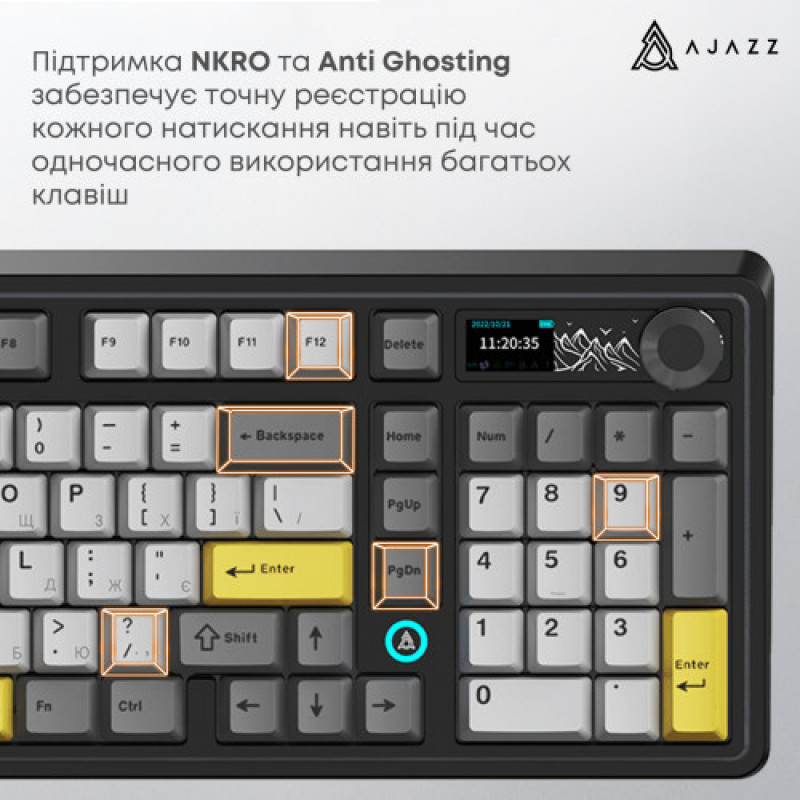 Клавиатура беспроводная Ajazz AK980 V2 Gift Switch V2 Black (AK980-V2-G-BGY)