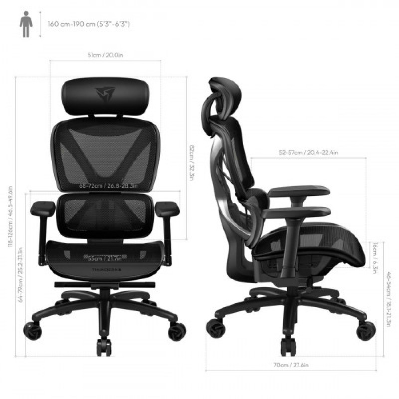 Кресло для геймеров TX3 XTC Mesh Black (TEGC-3054101.11)