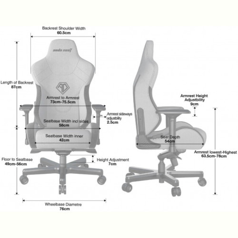 Кресло для геймеров Anda Seat T-Pro 2 Size XL Black (AD12XLLA-01-B-F)