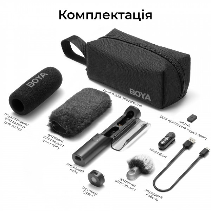 Бездротовий мікрофон BOYA Magic-07 Type-C Black
