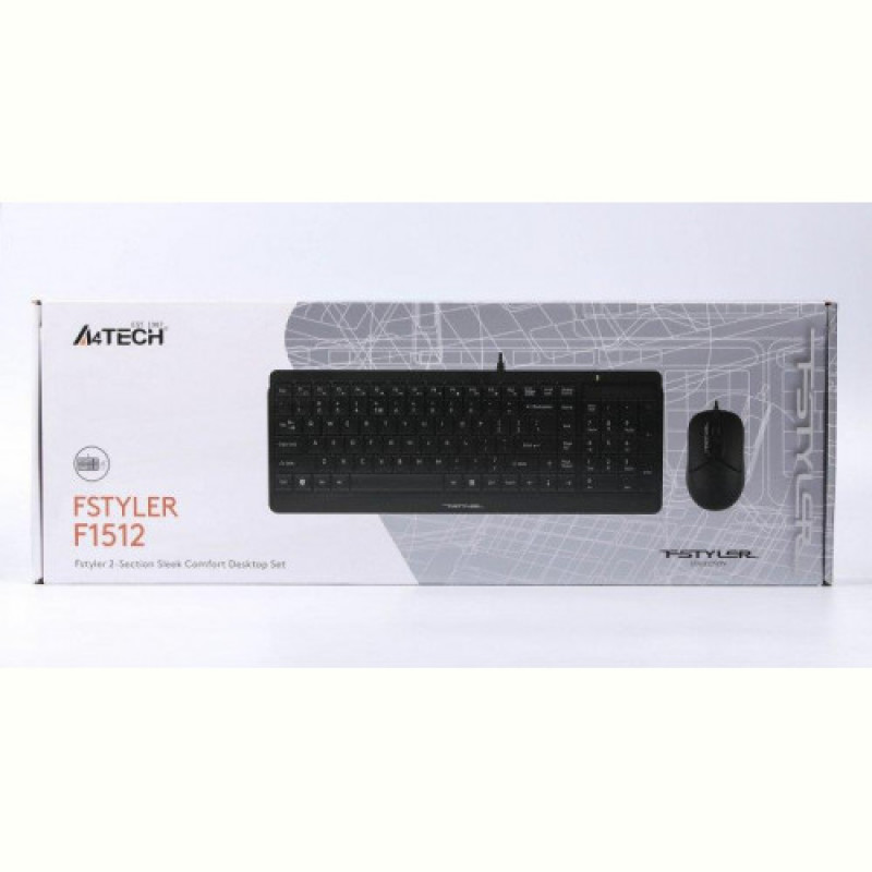 Комплект (клавіатура, миша) A4Tech F1512 Black USB