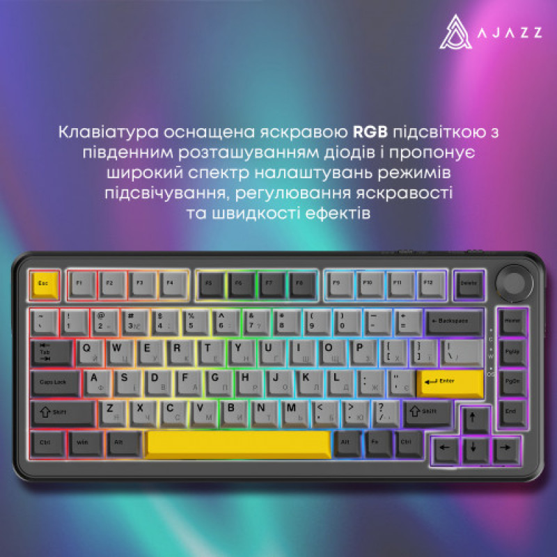 Клавиатура Ajazz AK820 Max Magnetic Switch Black (AK820MAX-WM-BGY)