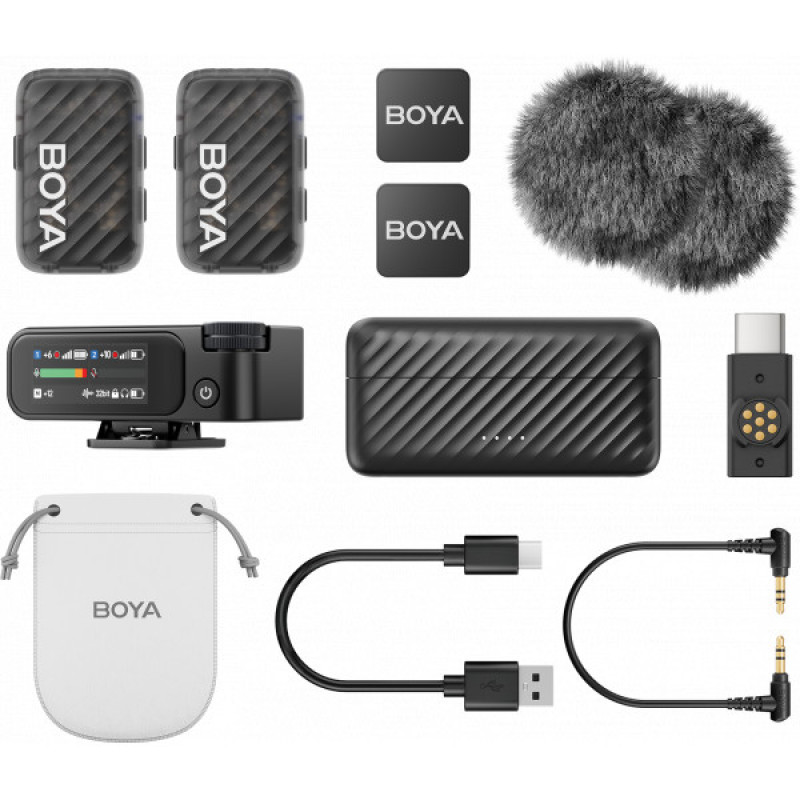 Бездротовий мікрофон BOYA MIC 2-02 Type-C/TRS Black