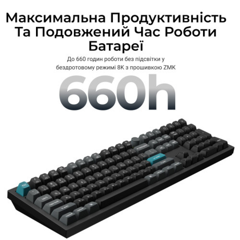 Клавіатура бездротова Keychron Q6 Ultra Keychron Red Switch Black RGB (Q6U-M1-UA)