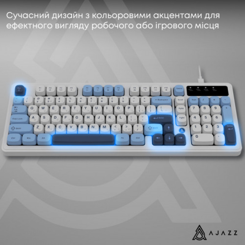 Клавиатура Ajazz AF98 Black USB-C Glacier Blue (AF98-GB)